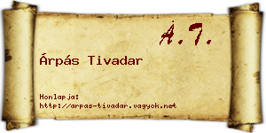 Árpás Tivadar névjegykártya